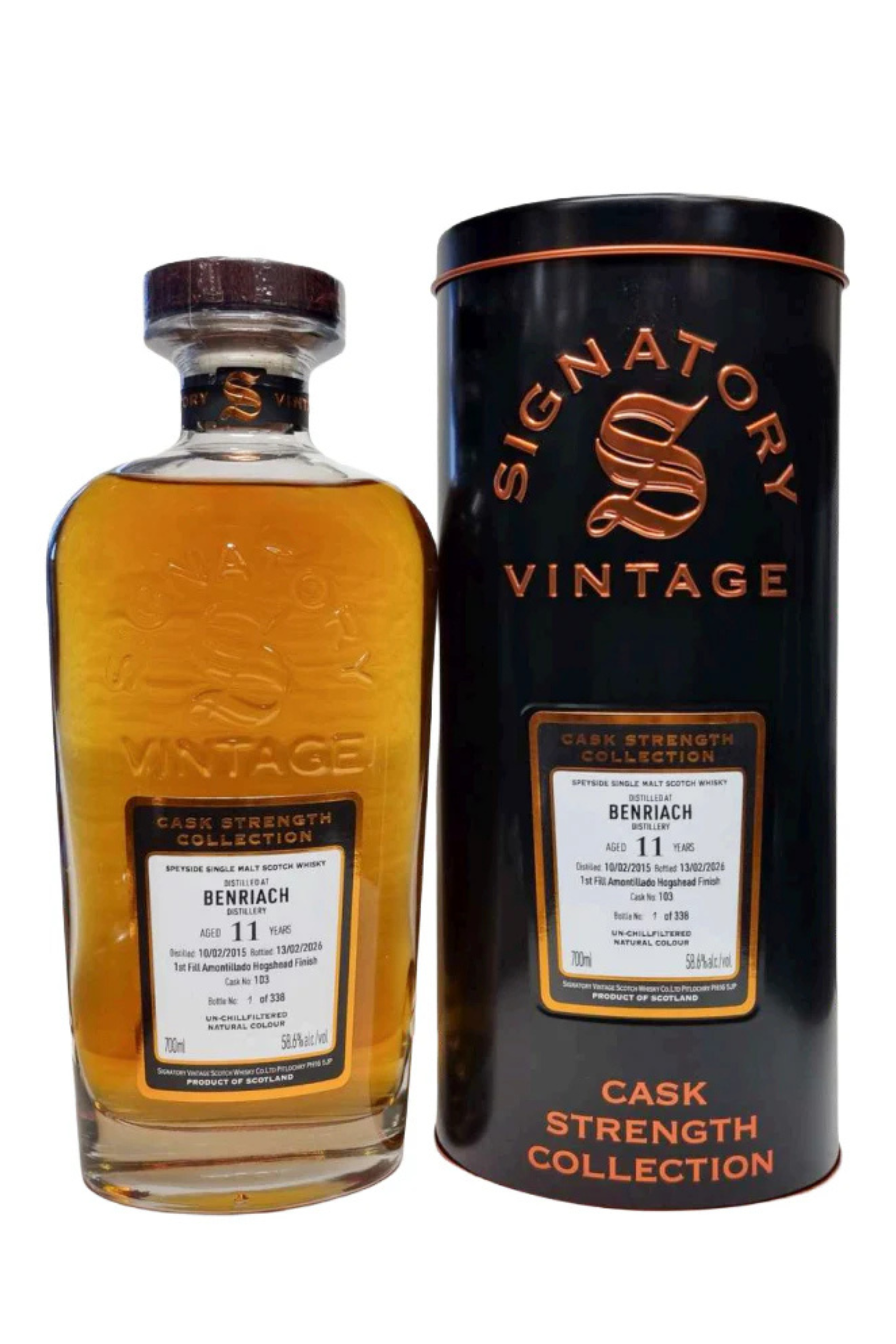 Signatory Vintage Benriach 11 Year Old Cask Strength Cask No. 103